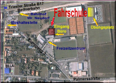 Lageplan der Fahrschule Wiener Neudorf
